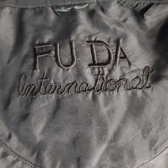 Vintage Fuda International Black Silk with Golden Studs Bomber Jacket - Picture 6 of 8